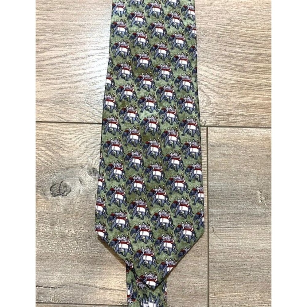Fox & Chave Italian Handmade Silk Necktie Elephant Tour 58X4"